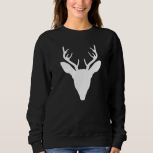 Sweatshirt Silhouette de tête de cerf blanc animal sauvage