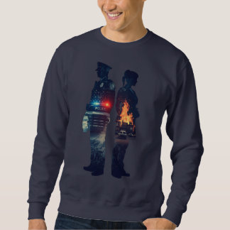 Sweatshirt Silhouette d'un couple d'agent de police et d'infi