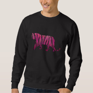 Sweatshirt Silhouette rose chaud et tigre noir