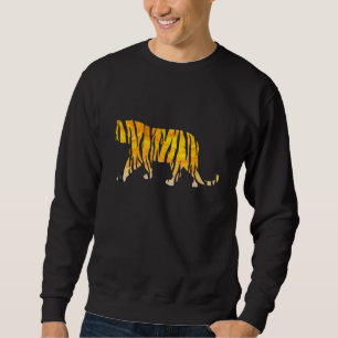 Sweatshirt Silhouette Tiger noir et orange