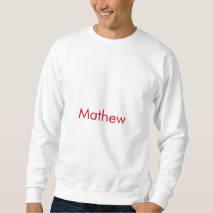 Sweatshirt simple initial letter mongram add your name red b