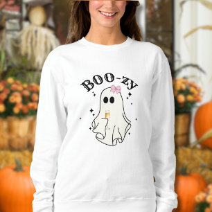 Sweatshirt Simples Fantômes Mignons Boozy pour Boire Hallowee