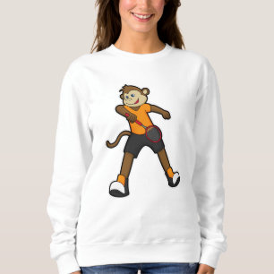 Sweatshirt Singe comme joueur de tennis avec raquette de tenn
