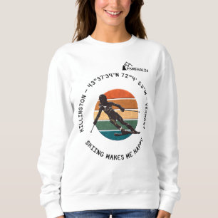 Sweatshirt Ski Killington, Vermont - Femme Skier, Texte noir