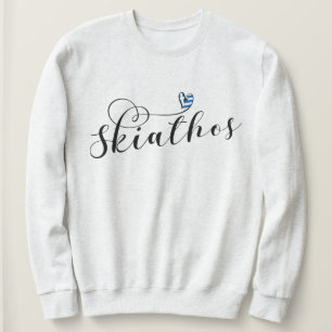 Sweatshirt Skiathos Coeur Design avec drapeau grec