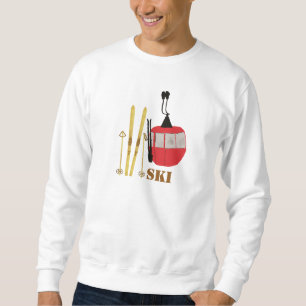 Sweatshirt Skis Et Poles D'Or Retro Ski Lift Holiday