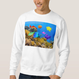 Sweatshirt SlipperyJoe's Fish Pride tropicale vert bleu pourp