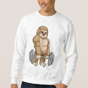 Sweatshirt Sloth au Bodybuilding avec Barbell