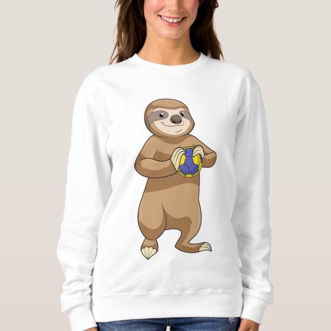 Sweatshirt Sloth comme joueur de handball avec Handball (Devant)
