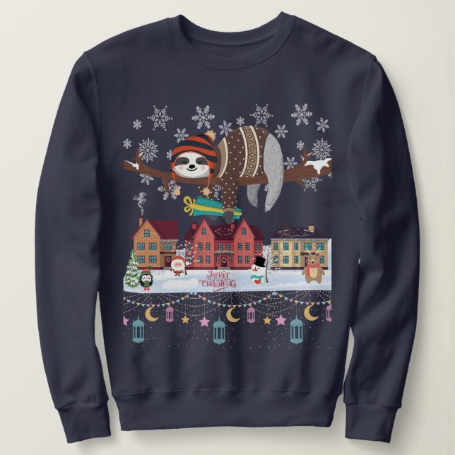 Sweatshirt Sloth de Noël (Design devant)