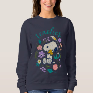 Sweatshirt Snoopy & Woodstock Câlin Fleur Professeur