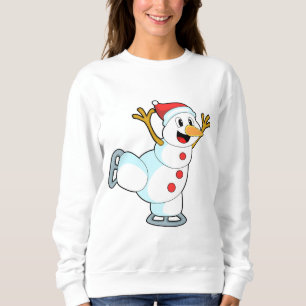 Sweatshirt Snowman au patinage sur glace avec patins sur glac