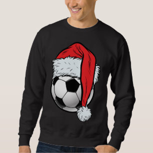Sweatshirt Soccer Christmas Ball Santa Hat Funny Sport Noël
