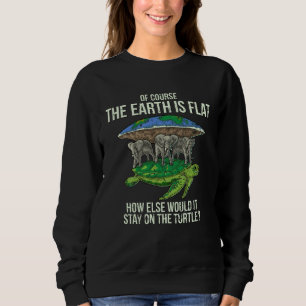 Sweatshirt Société de la Terre plate  Tortues Eléphants Homme