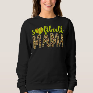 Sweatshirt Softball Mama Cute Cheetah Fête des Mères Sports 1