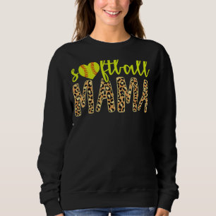 Sweatshirt Softball Mama Cute Cheetah Mère's Day Sports 10