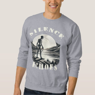 Sweatshirt Solitude éternelle : Un squelette qui traverse