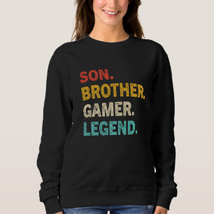 Sweatshirt Son Brother Gaming Legend Joueur Vintage Teenage B