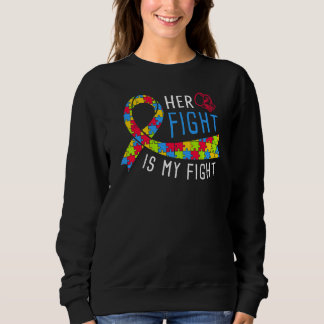 Sweatshirt Son Combat Est Ma Sensibilisation sur l'autisme De