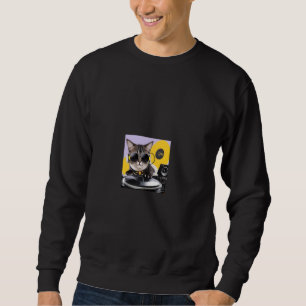 Sweatshirt Sonnalité Ultra Cool Purr DJ Graphique de chat Dan