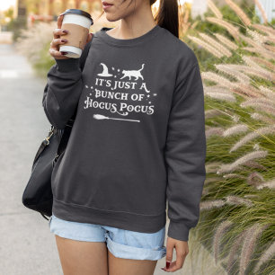 Sweatshirt Sorcière Chat Hocus Pocus Gris Foncé Femme Hallowe