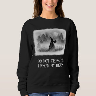 Sweatshirt Sorcière cueillant des herbes à la pleine lune en
