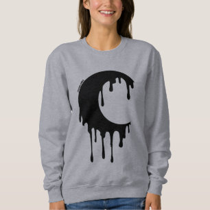 Sweatshirt Sorcière gothique Noir Lune à goutte Silhouette