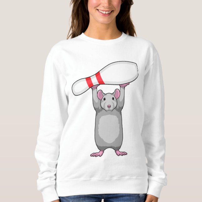 Sweatshirt Souris à Bowling avec épingle de Bowling (Devant)