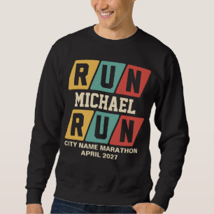 Sweatshirt Soutien Personnalisé Marathon Nom Rétro