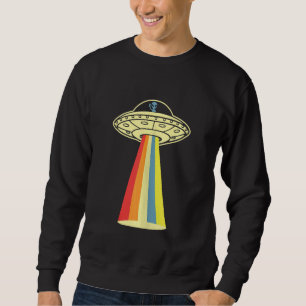 Sweatshirt Space UFO Alien Punch Retro Vintage Science Don T