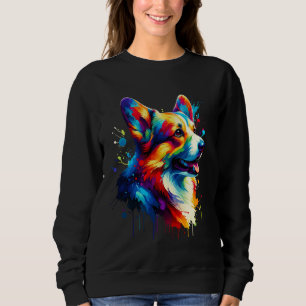 Sweatshirt Splash Art Cardigan Welsh Corgi Corgis