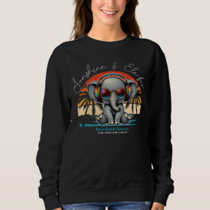 Sweatshirt Spring Sunshine and Ele-fun Retro Beach Getaway
