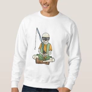 Sweatshirt Squelette à la pêche avec canne à pêche