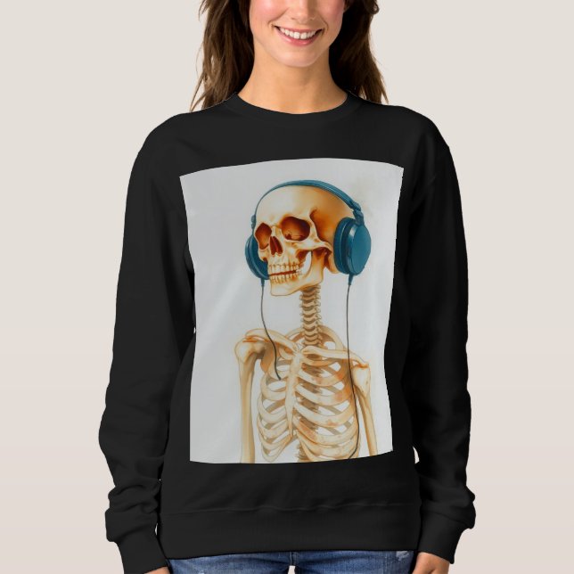 Sweatshirt Squelette avec casque audio (Devant)