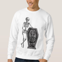 Squelette cool avec cercueil