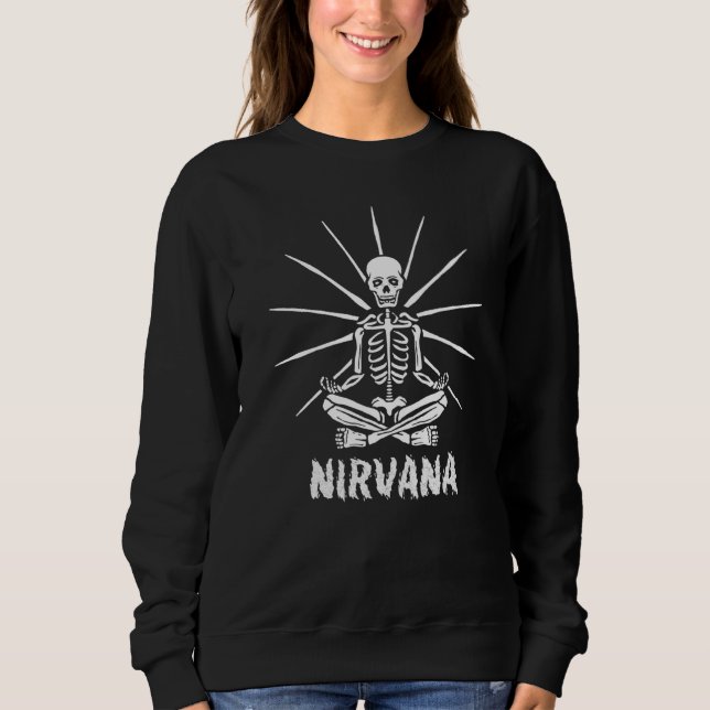 Sweatshirt squelette de yoga nirvana (Devant)