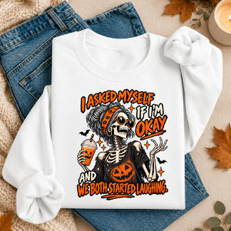 Sweatshirt Squelette Je me suis demandé si j'allais bien Hall