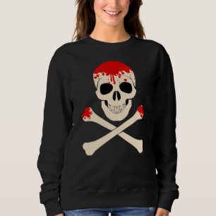 Sweatshirt squelette sanglant du crâne halloween