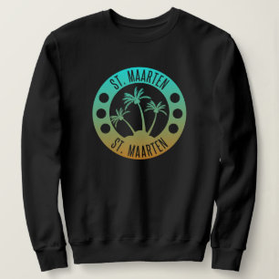 Sweatshirt St Maarten Ocean Aqua Blue Gradient Sint Martin