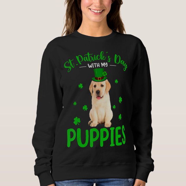 Sweatshirt St Patrick S Day Avec Mes Chiots St Patrick Leprec (Devant)