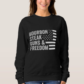 Sweatshirt Steak Bourguignon Armes Liberté Drapeau Usa Whisky