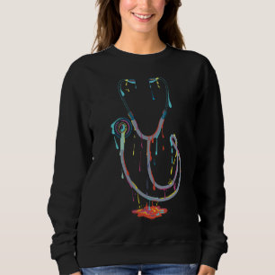 Sweatshirt Stéthoscope qui goutte de manière abstraite – Art 
