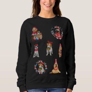 Sweatshirt Sticker Pack Chiens de Noël Carlin d'or Pitbull po