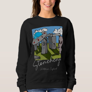 Sweatshirt Stonehenge Angleterre Souvenir Alien & Soucoupe vo