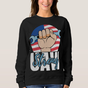 Sweatshirt Strike Red Tee United Auto Workers Picket Sign