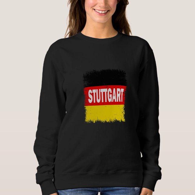 Sweatshirt Stuttgart  Allemagne Avec Drapeau Allemand (Devant)