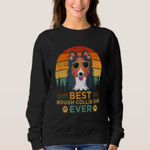 Sweatshirt Style Rétro Meilleur Rough Collie Papa Jamais Père