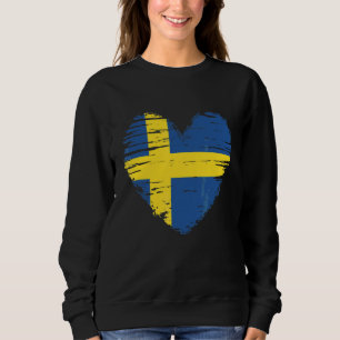 Sweatshirt Suède Coeur Suède Drapeau suédois Fierté suédoise