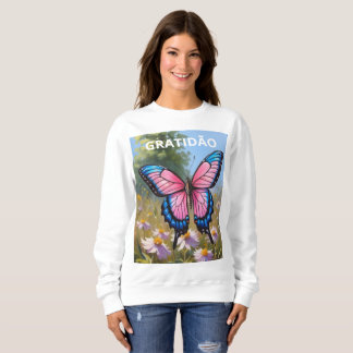 Sweatshirt Suéter Básico Feminino borboleta