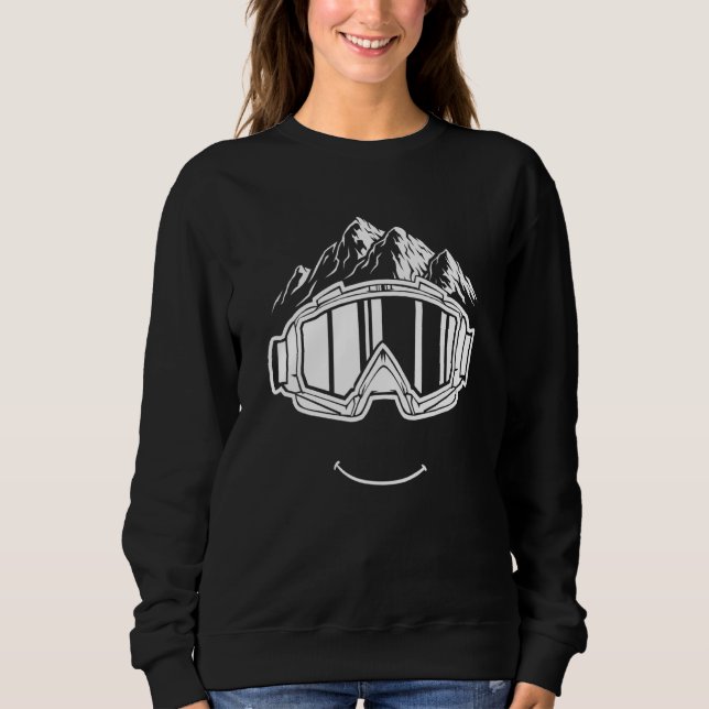 Sweatshirt Super Souriant Ski Goggings Avec Ski Mountains (Devant)